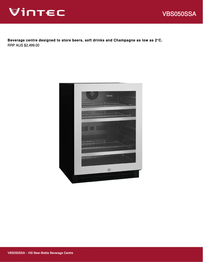 Página 1 del manual Ficha técnica Vintec VBS050SSA