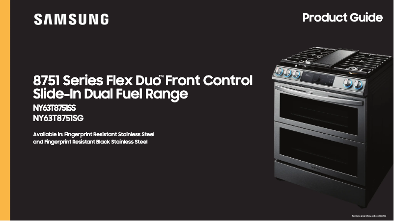 Page 1 de la notice Brochure Samsung NY63T8751SG