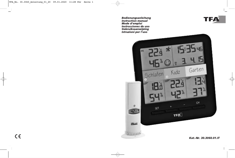 Page 1 de la notice Manuel utilisateur TFA 30.3060.01.IT