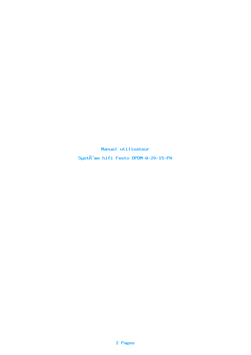 Page 1 de la notice Manuel utilisateur Festo DPDM-Q-20-15-PA