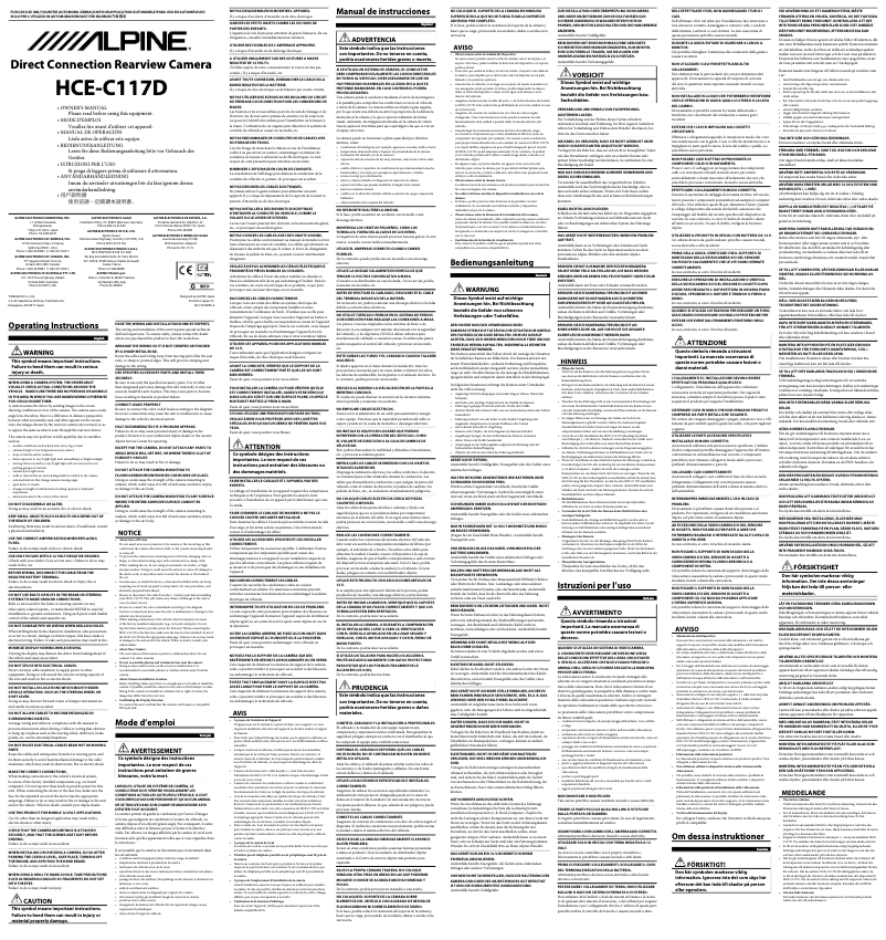 Page 1 de la notice Manuel utilisateur Alpine HCE-C117D