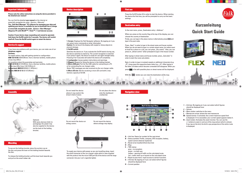 Page 1 de la notice Manuel utilisateur Falk Pur 550-2 ED