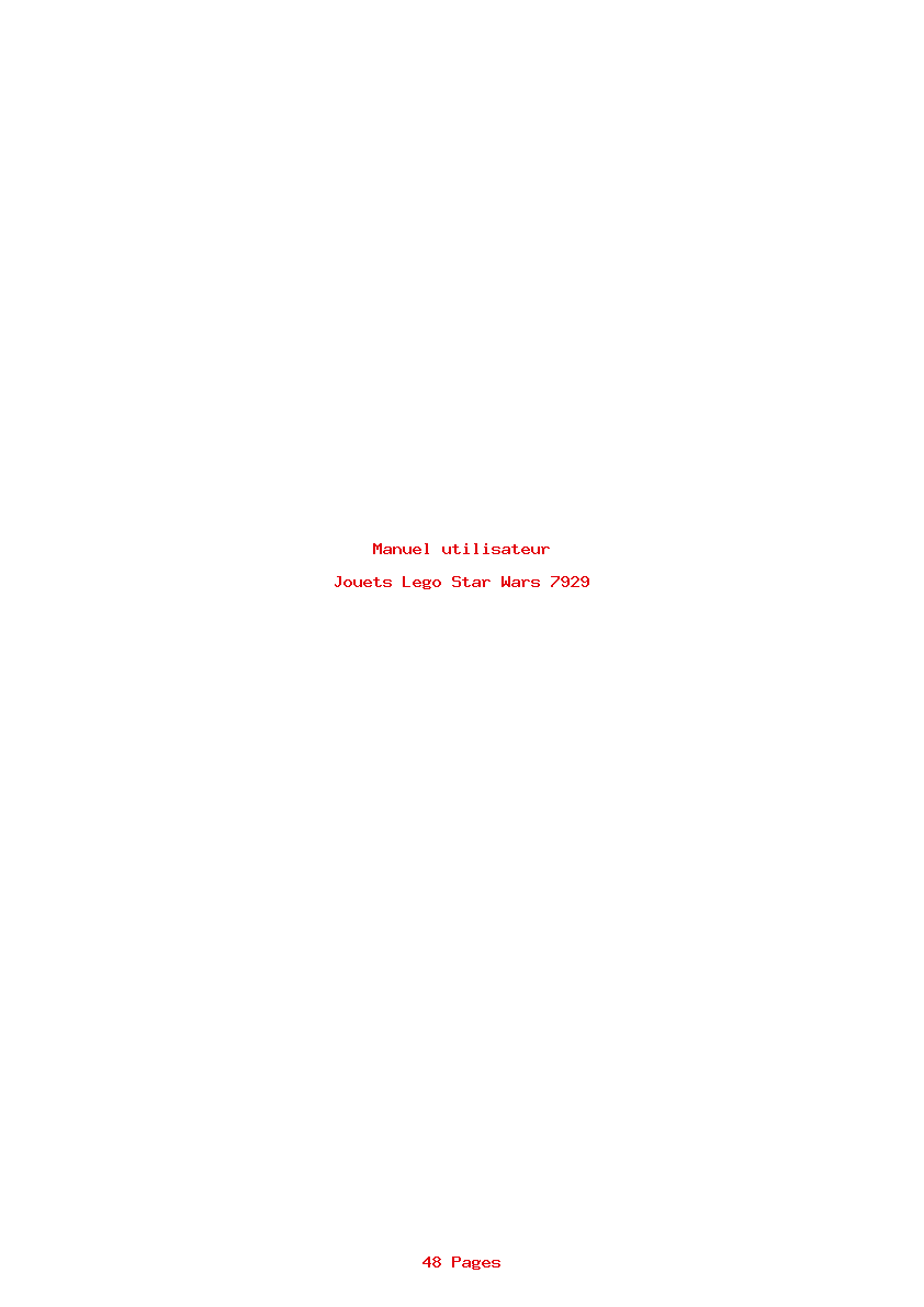 Page 1 de la notice Manuel utilisateur Lego Star Wars 7929