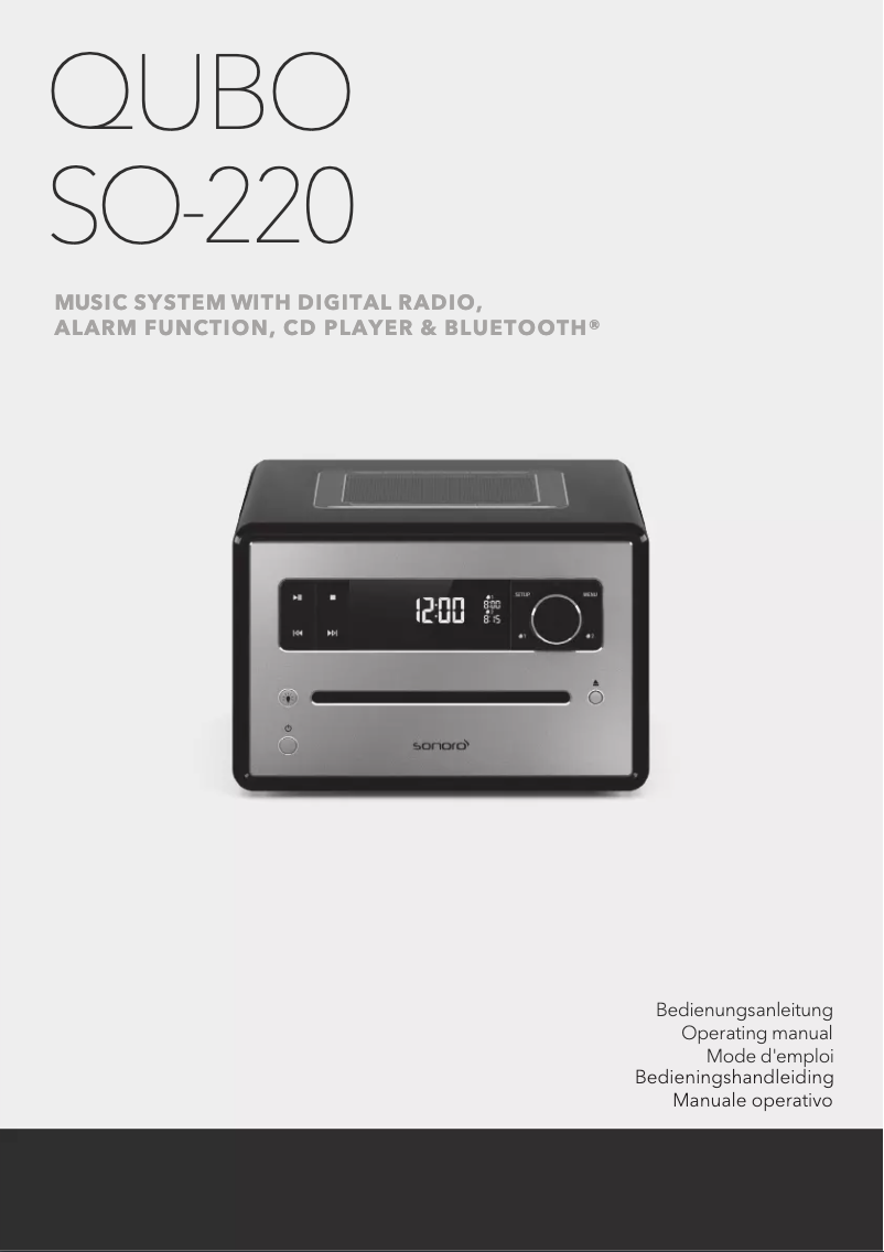 Page 1 de la notice Manuel utilisateur Sonoro Qubo