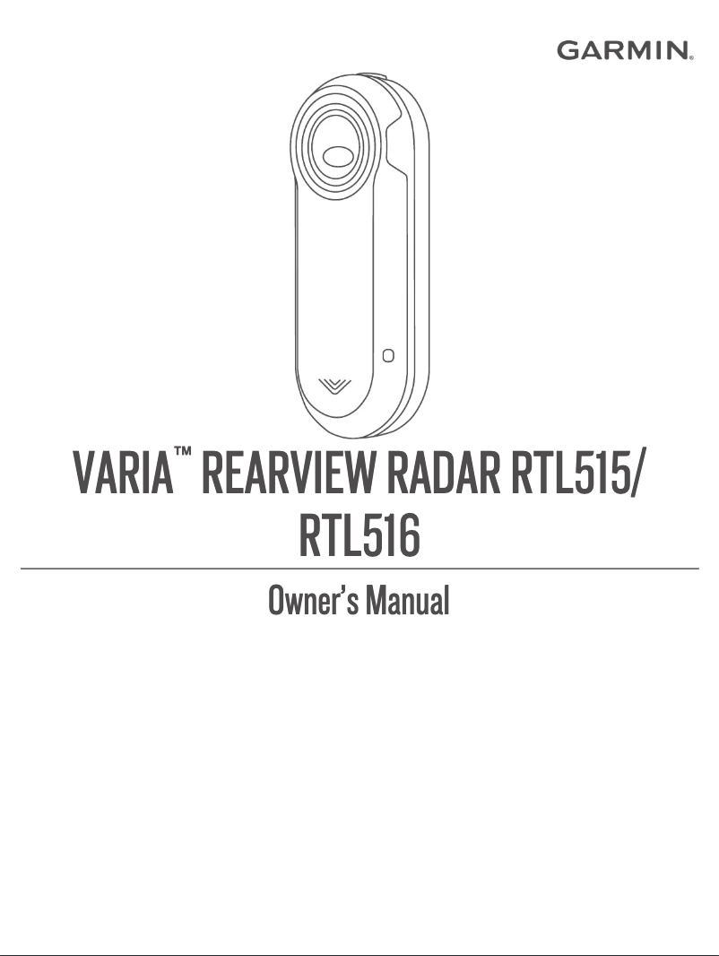Página 1 del manual Manual de usuario Garmin Varia RVR315