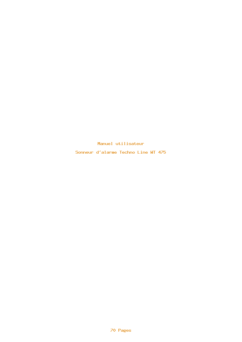 Page 1 de la notice Manuel utilisateur Techno Line WT 475