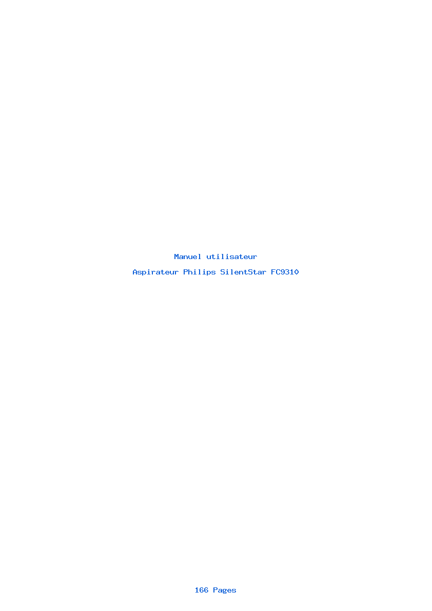 Page 1 de la notice Manuel utilisateur Philips SilentStar FC9310
