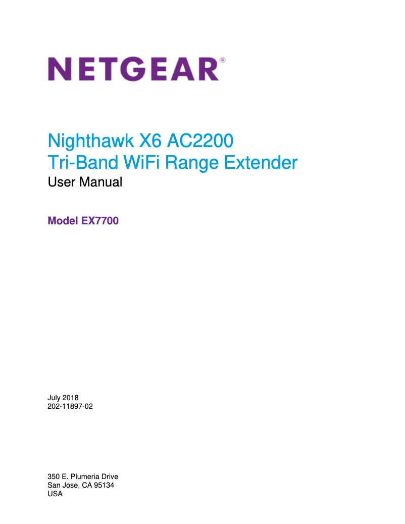 Page 1 de la notice Manuel utilisateur Netgear Nighthawk X6 EX7700