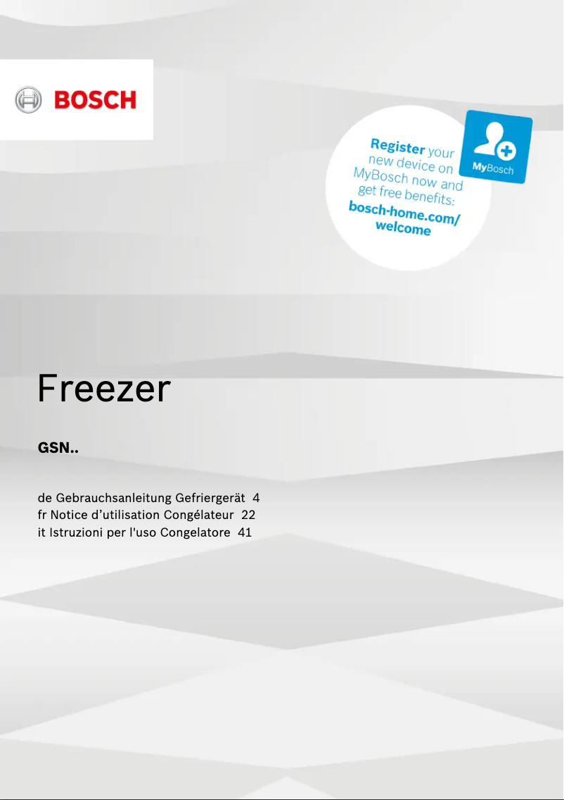 Page 1 of the manual User Manual Bosch GSN58AW30H