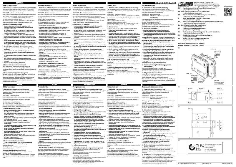 Página 1 del manual Manual de usuario Phoenix Contact PSR-MC40-3NO-1DO-24DC-SP