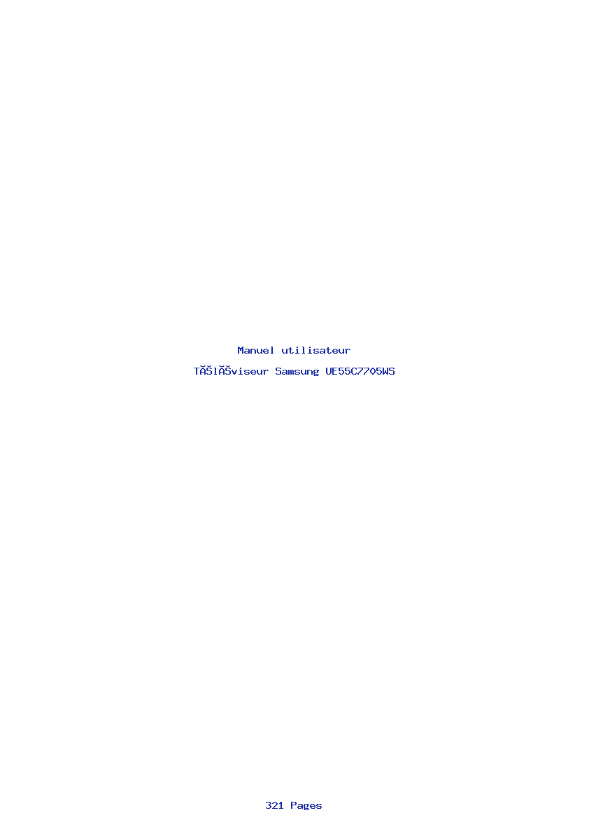 Page 1 de la notice Manuel utilisateur Samsung UE55C7705WS