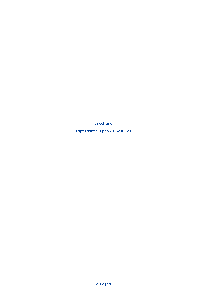 Page 1 de la notice Brochure Epson C823642A