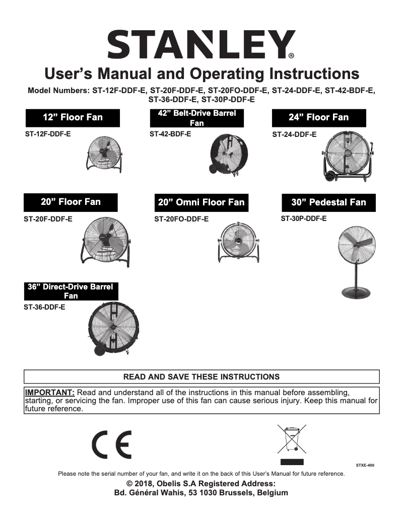 Page 1 de la notice Manuel utilisateur Stanley ST-30P-DDF-E
