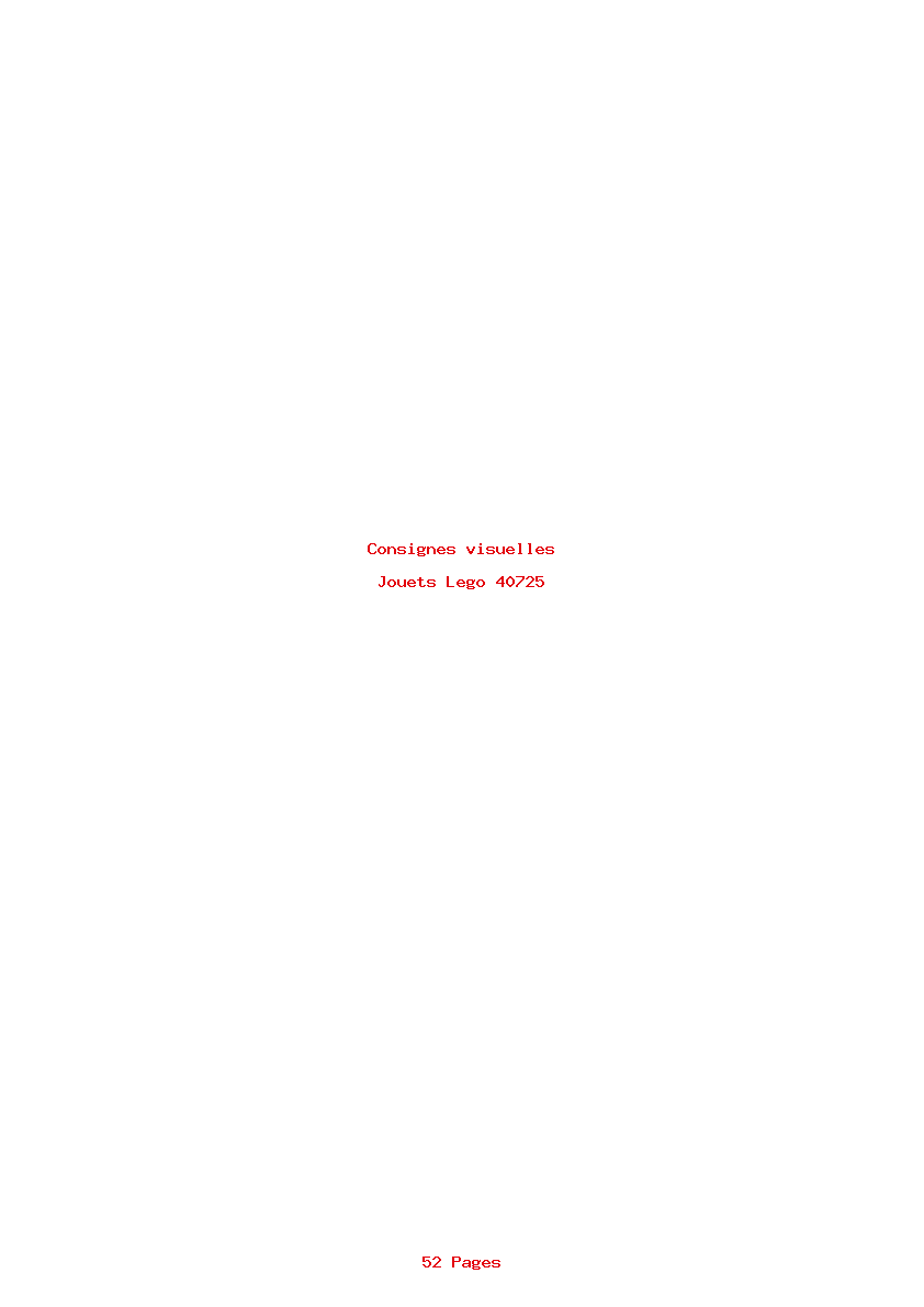Page 1 de la notice Consignes visuelles Lego 40725