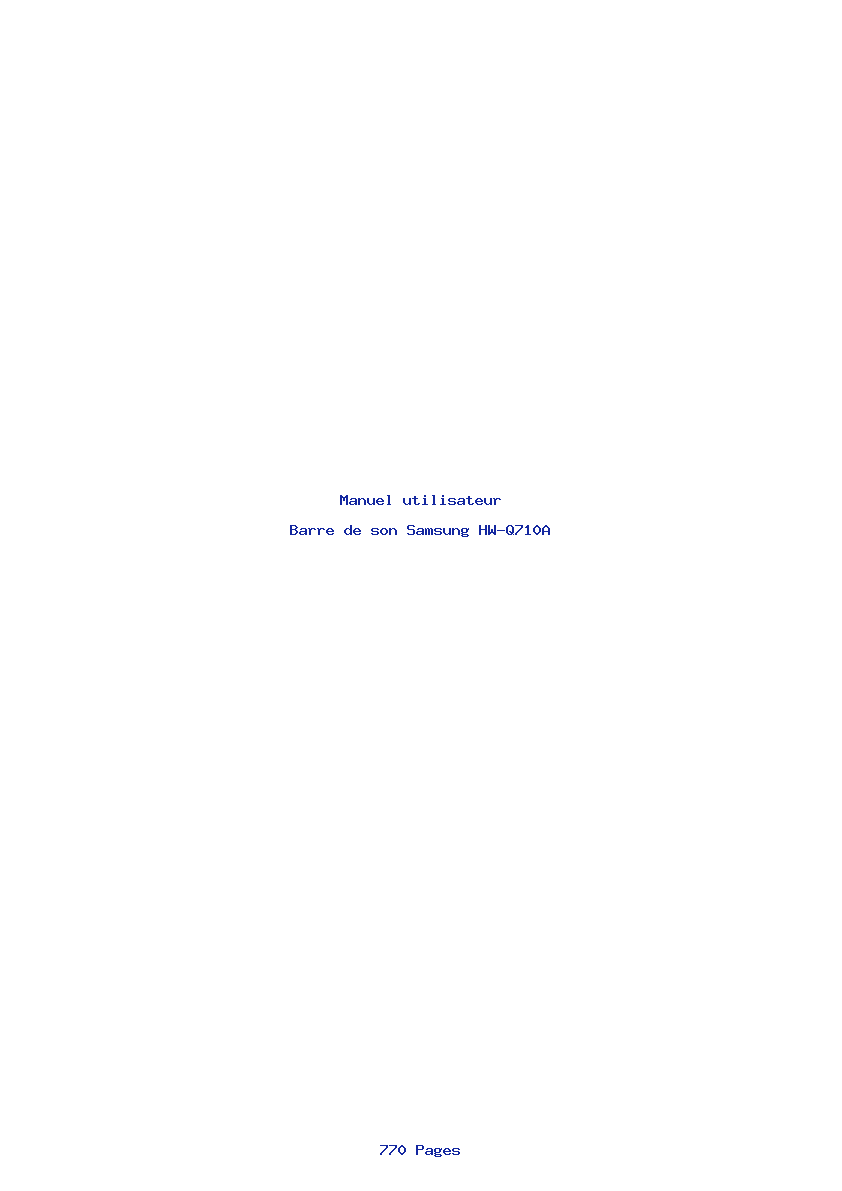 Page 1 de la notice Manuel utilisateur Samsung HW-Q710A