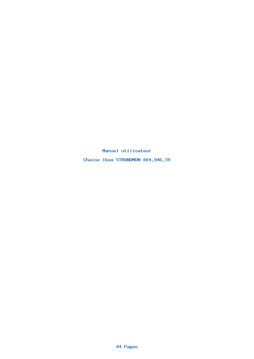 Page 1 de la notice Manuel utilisateur Ikea STRANDMON 804.946.39