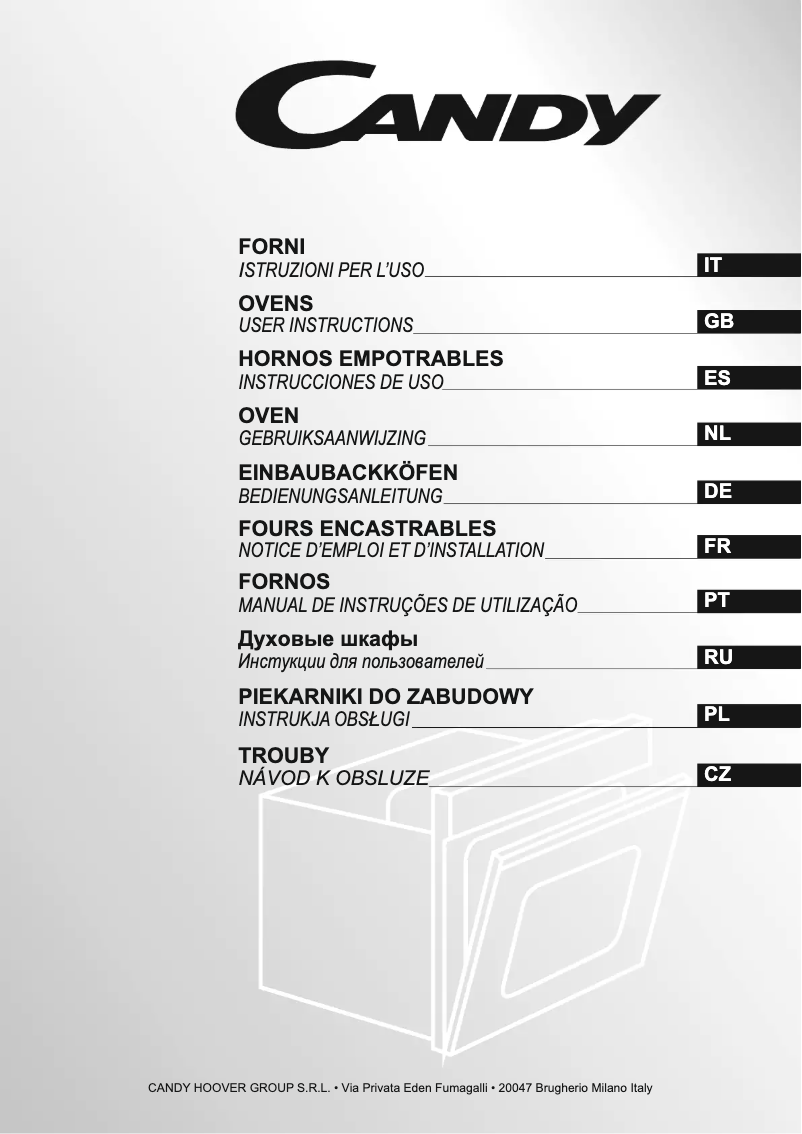 Page 1 of the manual User Manual Candy FET929WXL JV
