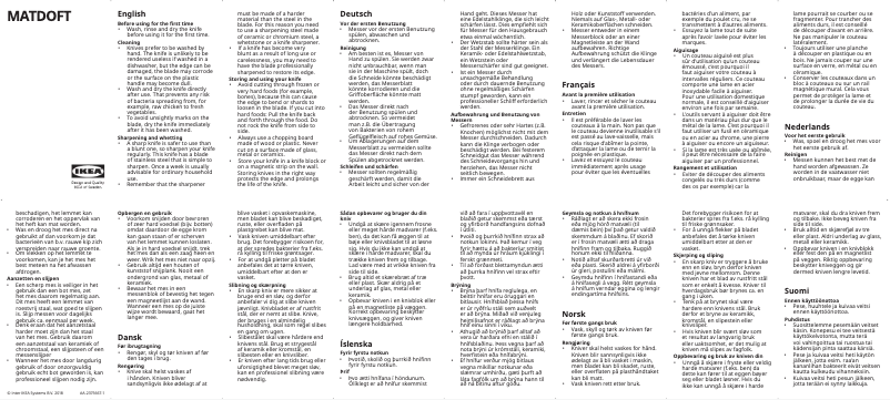 Page 1 de la notice Manuel utilisateur Ikea MATDOFT 503.077.81