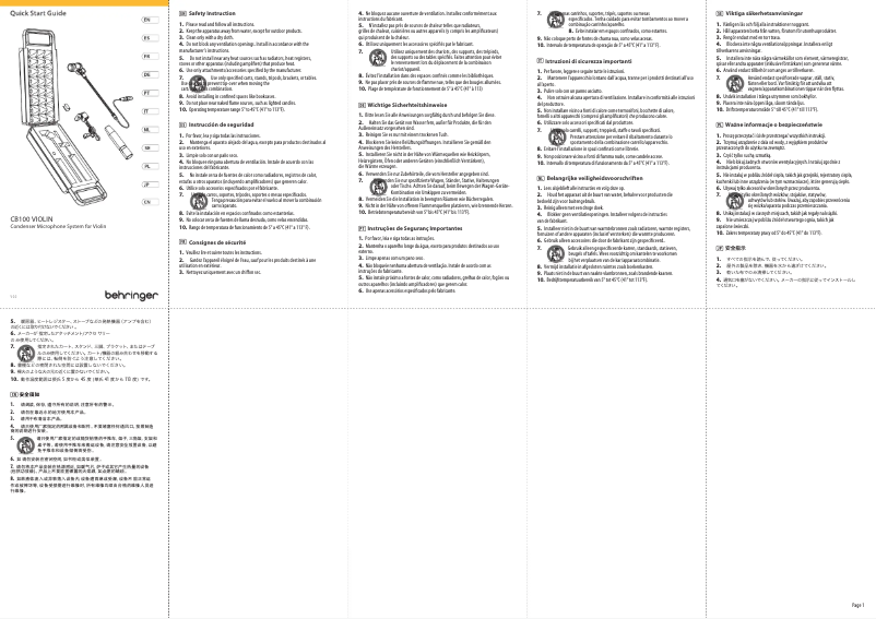 Página 1 del manual Manual de usuario Behringer CB100 VIOLIN