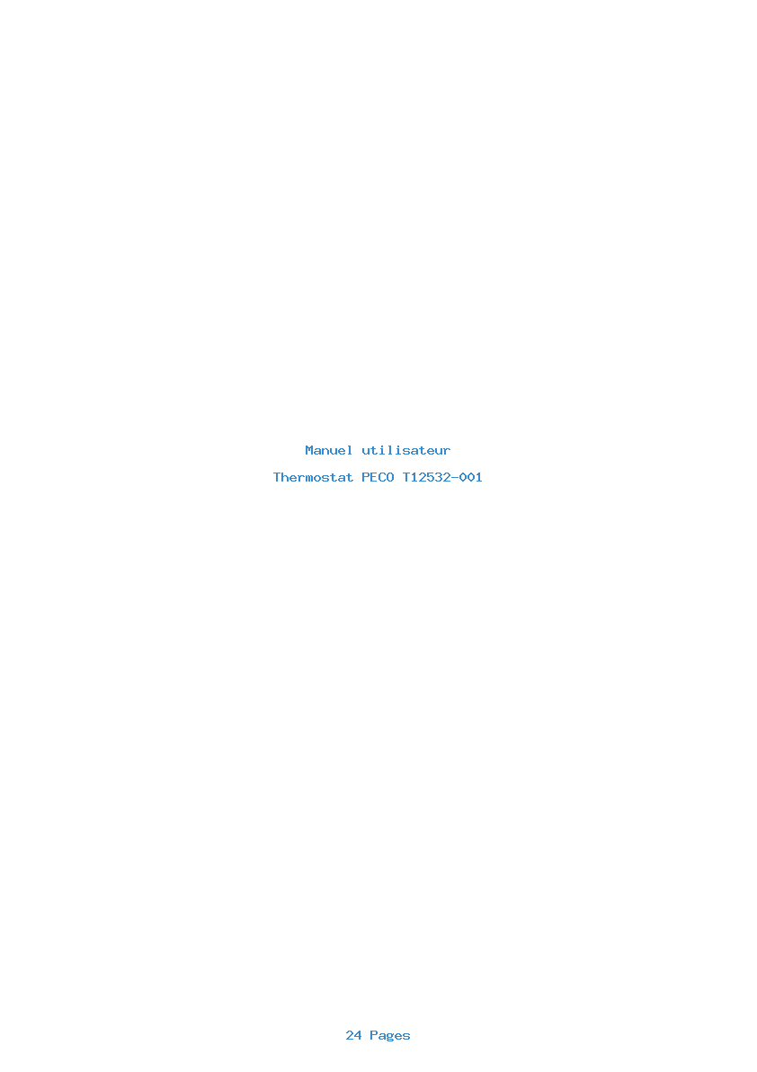 Page 1 de la notice Manuel utilisateur PECO T12532-001