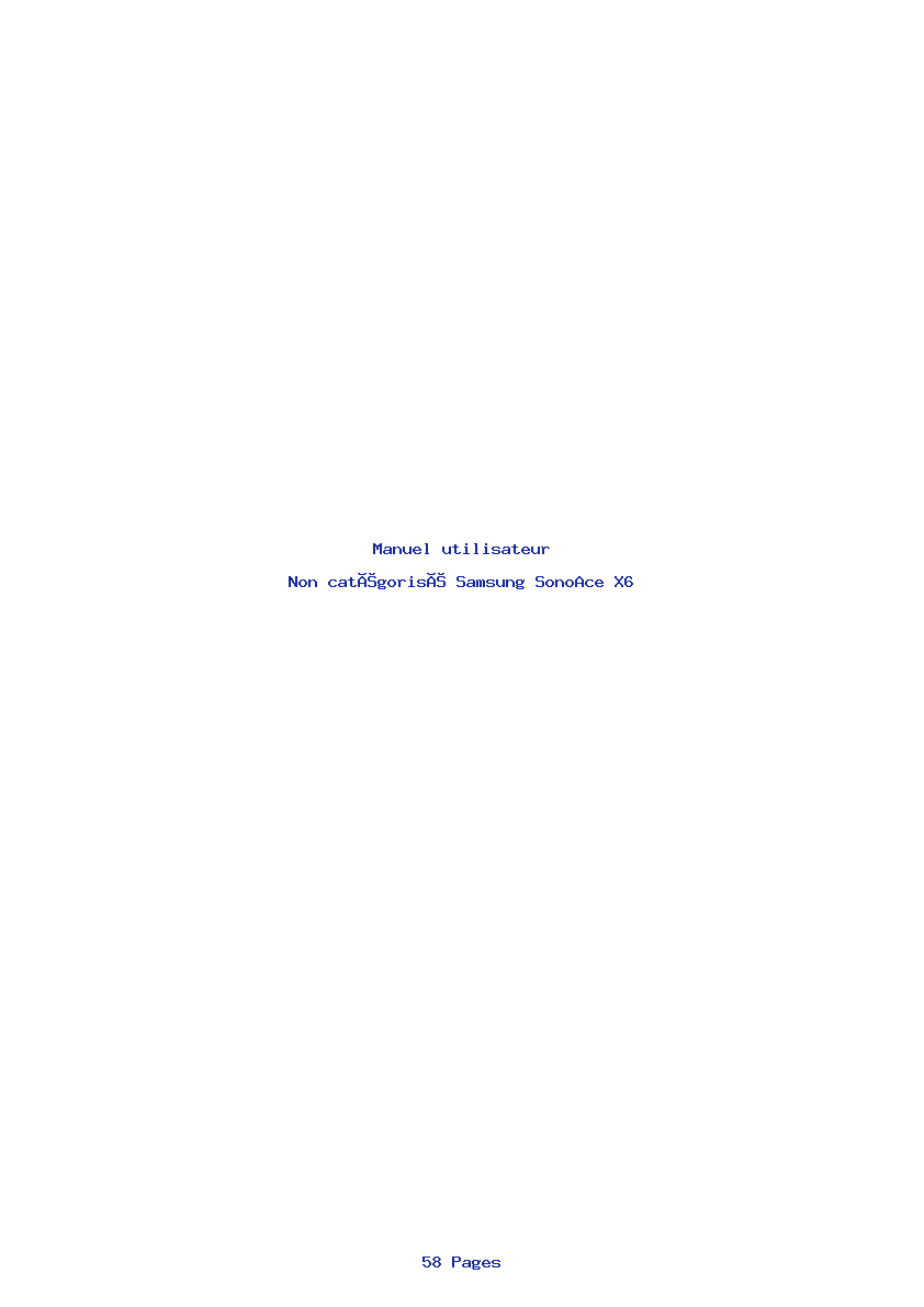 Page 1 de la notice Manuel utilisateur Samsung SonoAce X6