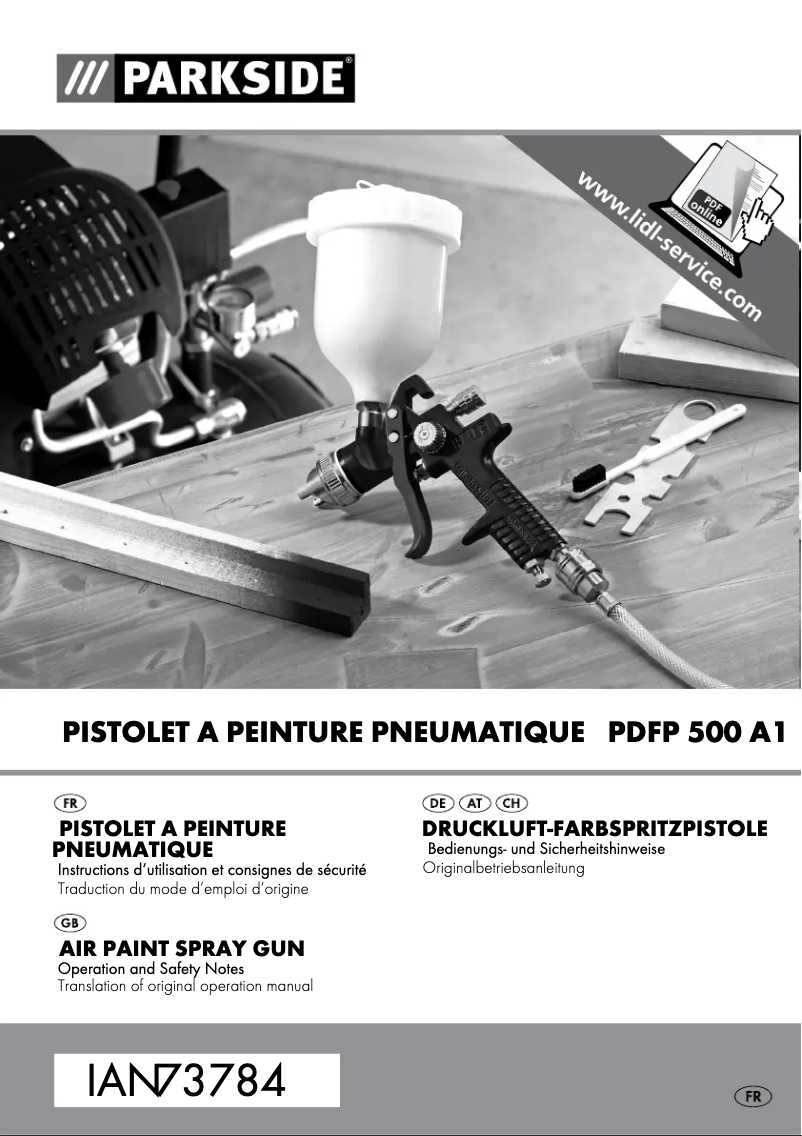 Page 1 de la notice Manuel utilisateur Parkside PDFP 500 A1