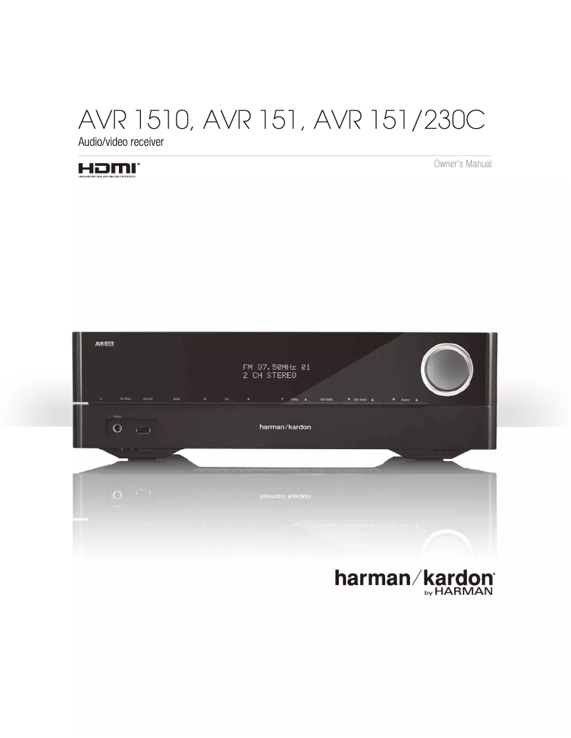 Page 1 de la notice Manuel utilisateur Harman Kardon AVR 1510