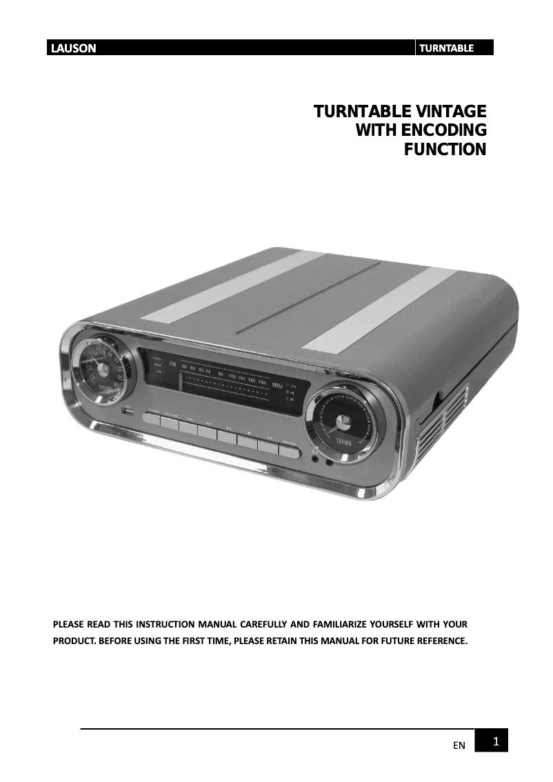 Page 1 de la notice Manuel utilisateur Lauson 01TT15