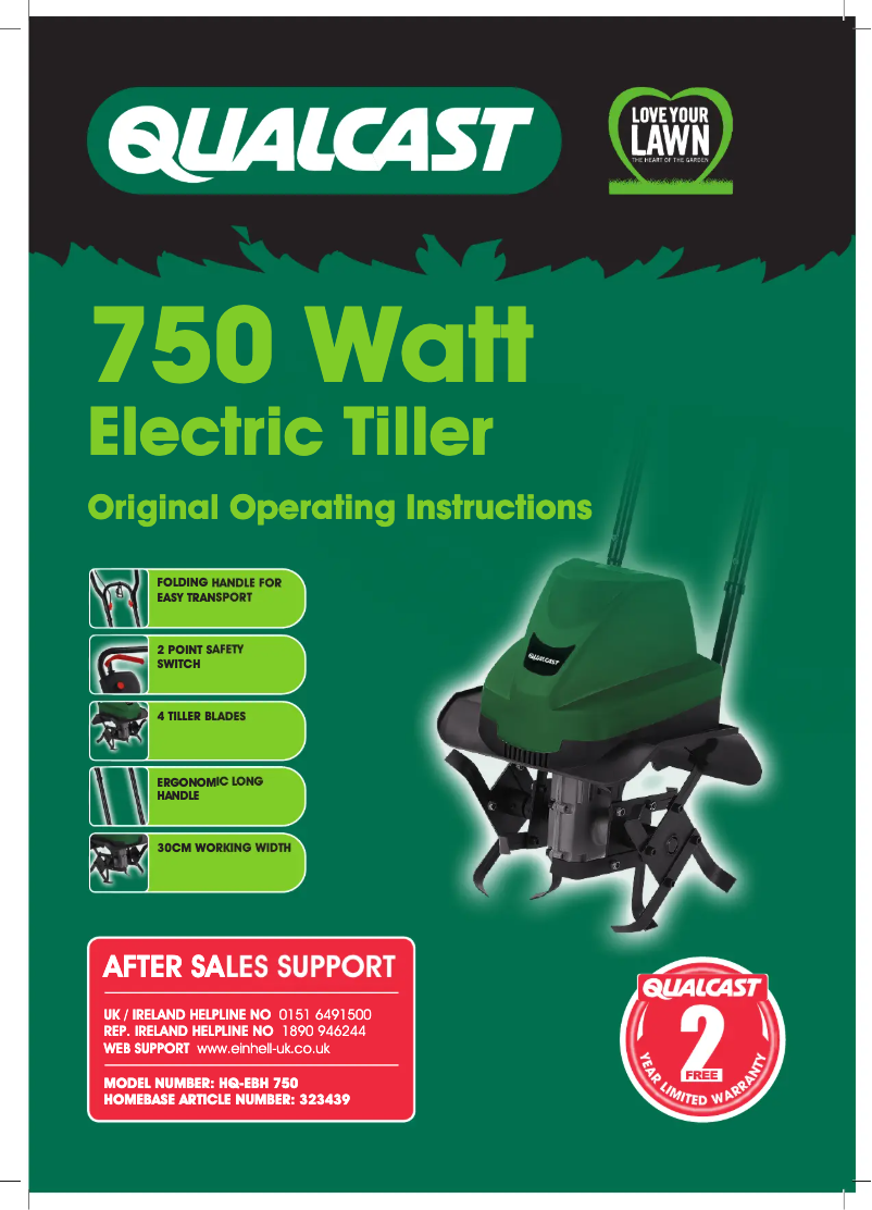 Page 1 de la notice Manuel utilisateur Qualcast HQ-EBH 750