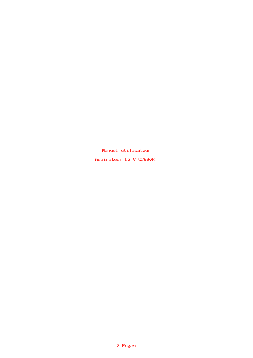 Page 1 de la notice Manuel utilisateur LG VTC3860RT