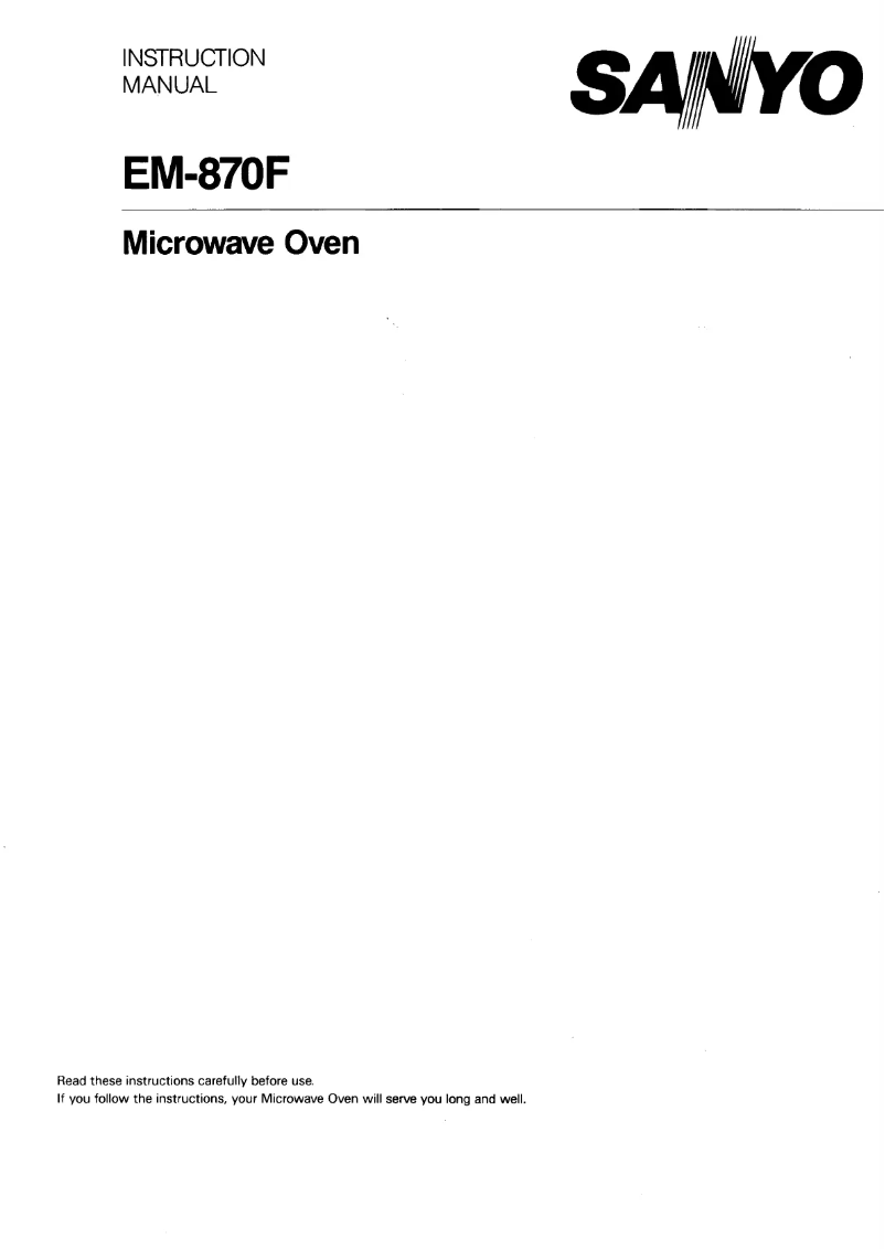 Page 1 de la notice Manuel utilisateur Sanyo EM-870F