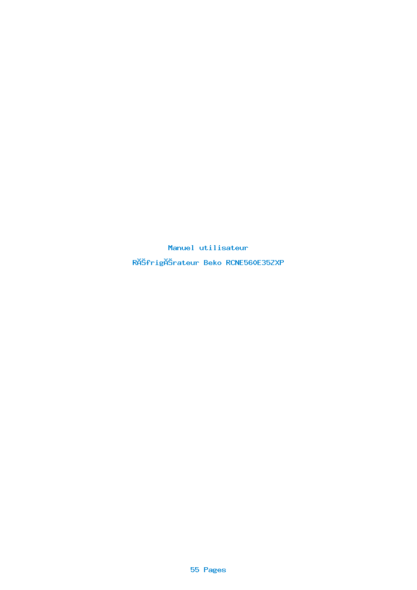 Page 1 de la notice Manuel utilisateur Beko RCNE560E35ZXP