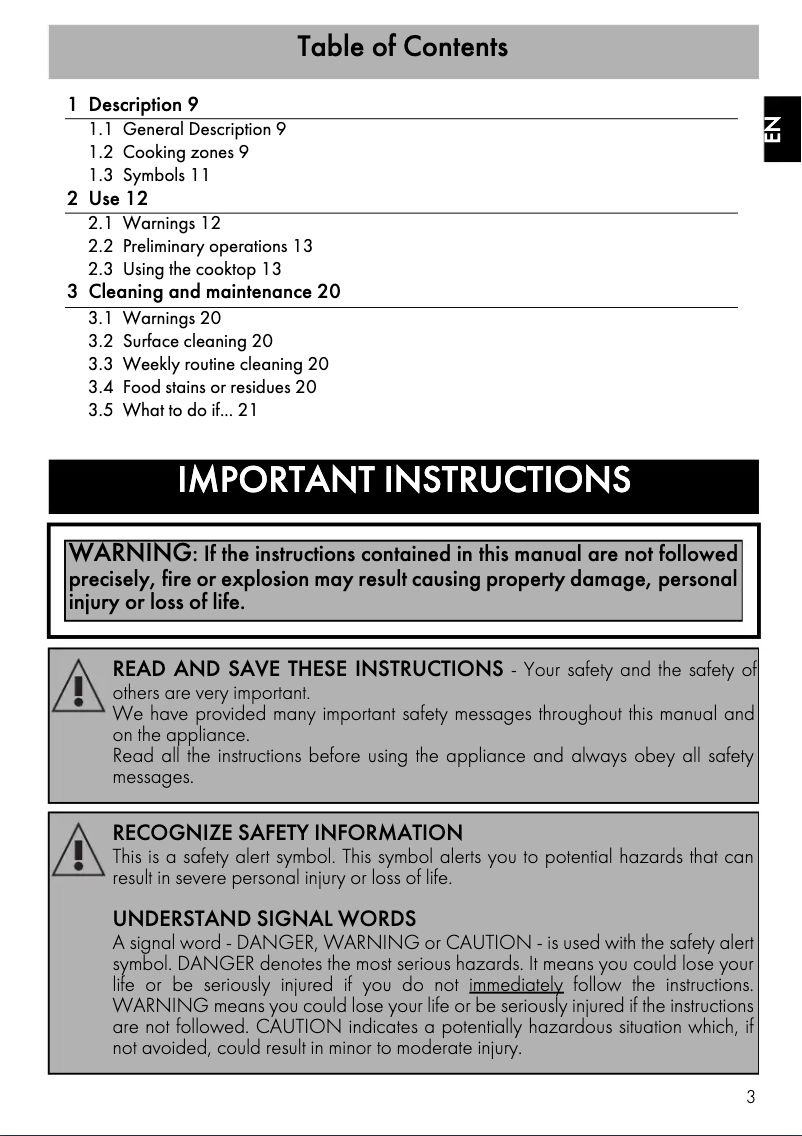 Page 1 de la notice Manuel utilisateur Smeg SEU122B