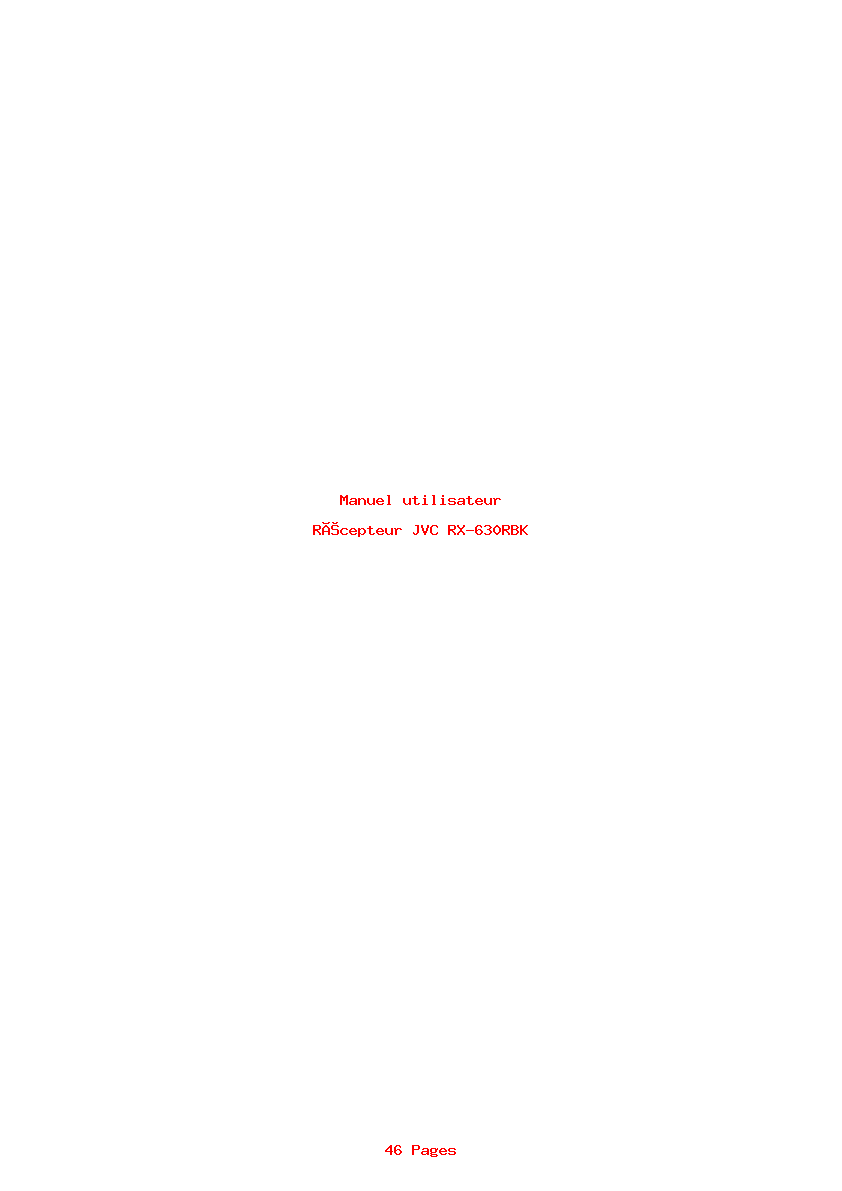 Page 1 de la notice Manuel utilisateur JVC RX-630RBK