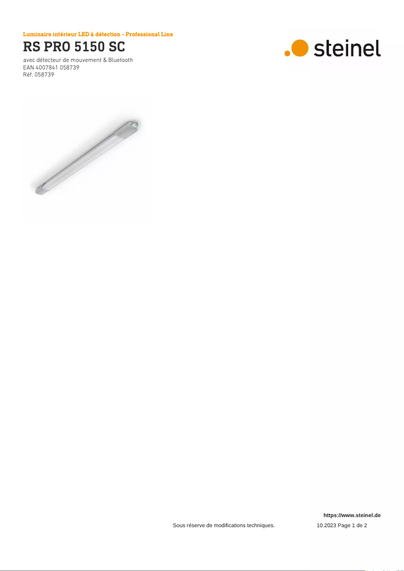 Page 1 de la notice Schéma de câblage Steinel RS PRO 5150 SC