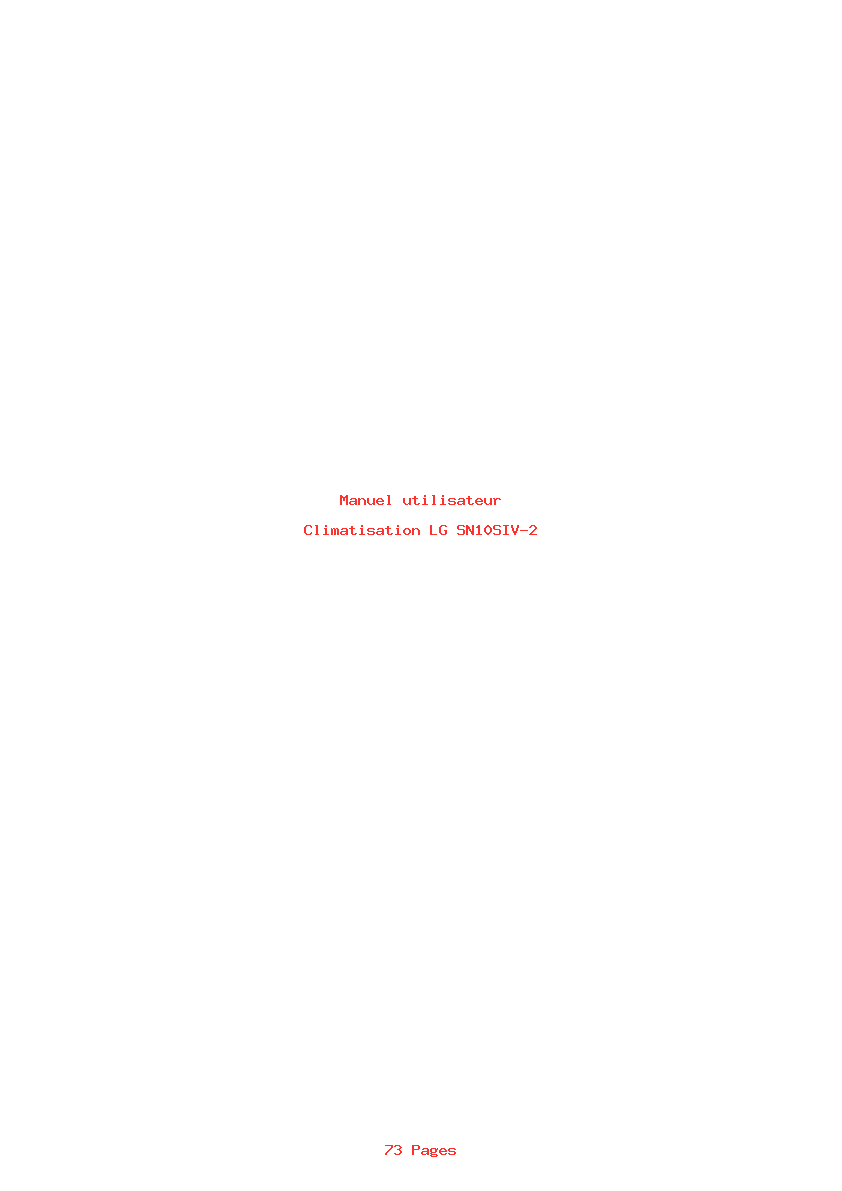 Page 1 de la notice Manuel utilisateur LG SN10SIV-2