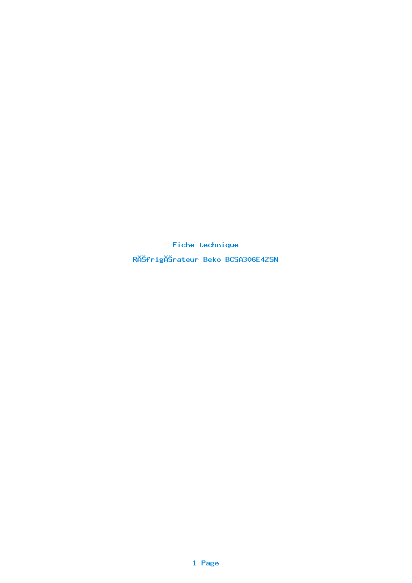 Image de la première page du manuel de l'appareil BCSA306E4ZSN