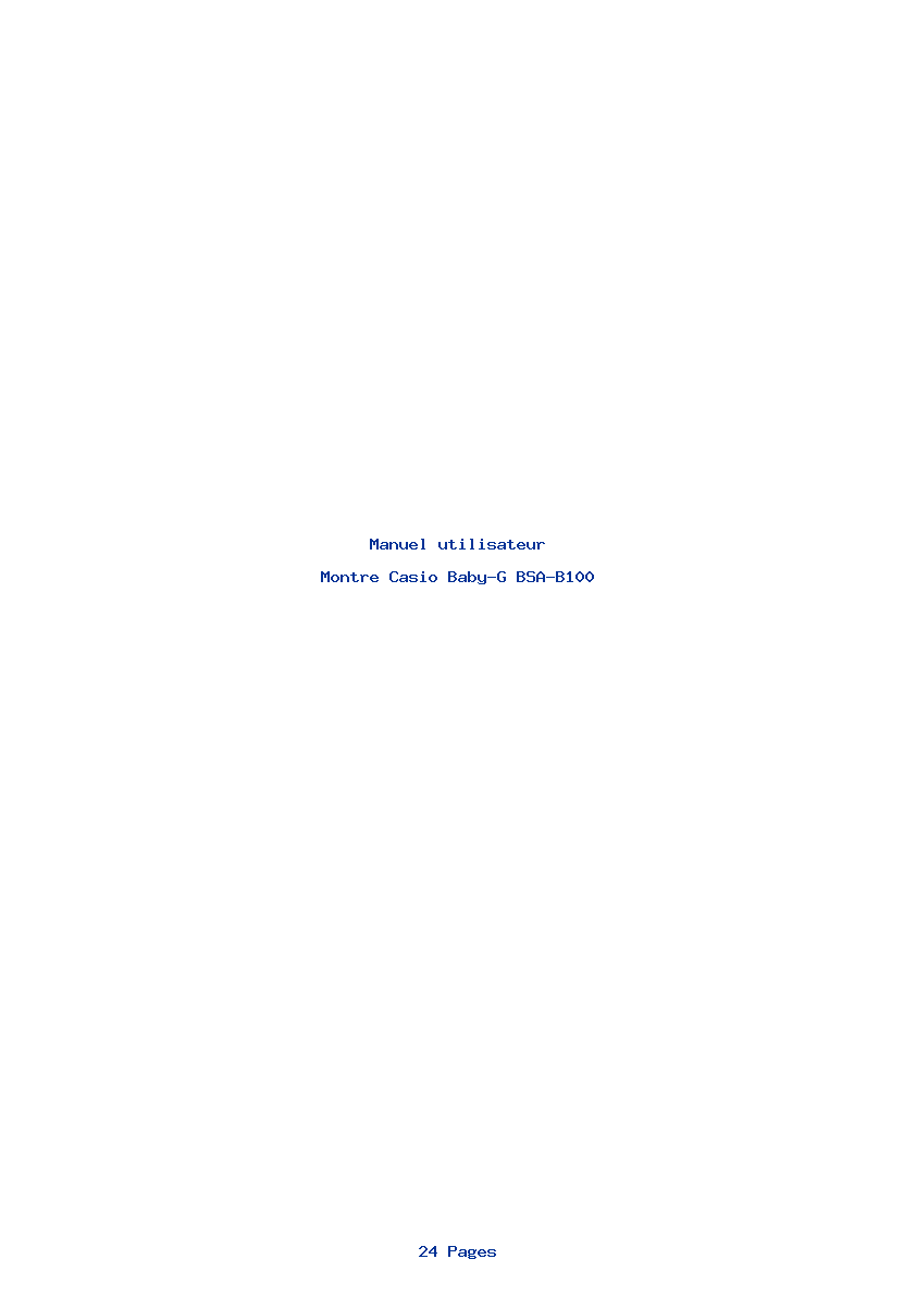 Page 1 de la notice Manuel utilisateur Casio Baby-G BSA-B100