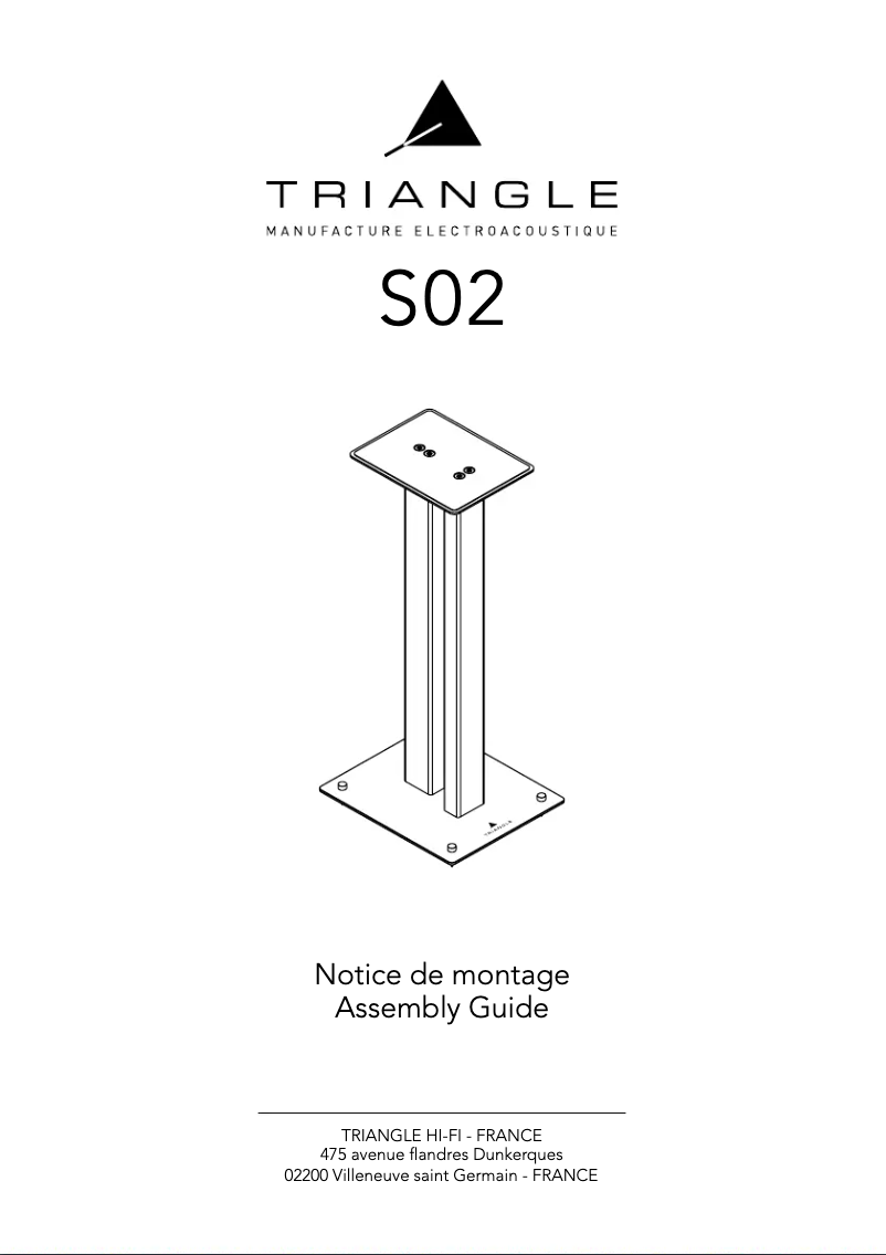 Page 1 de la notice Manuel utilisateur Triangle S02
