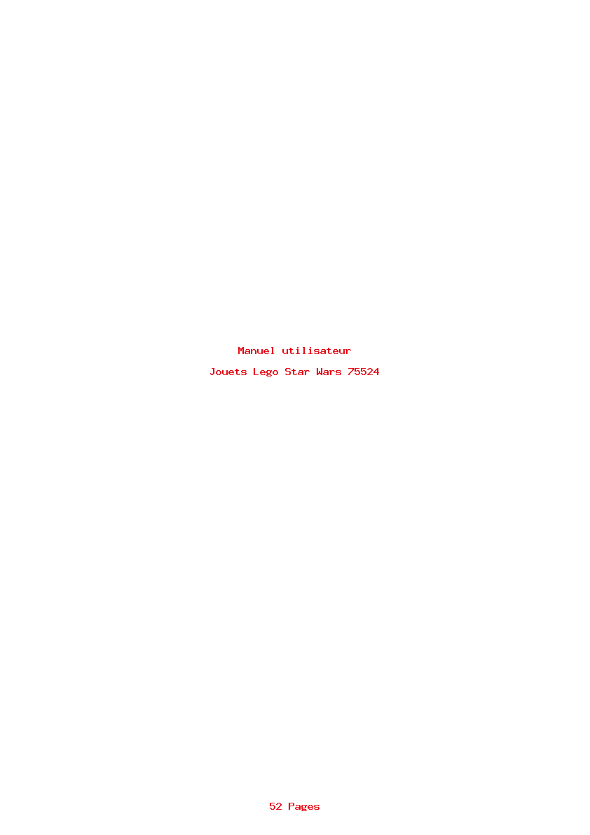 Page 1 de la notice Manuel utilisateur Lego Star Wars 75524