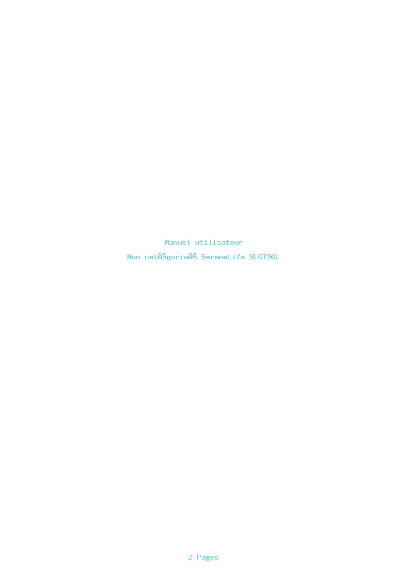 Page 1 de la notice Manuel utilisateur SereneLife SLGT96L