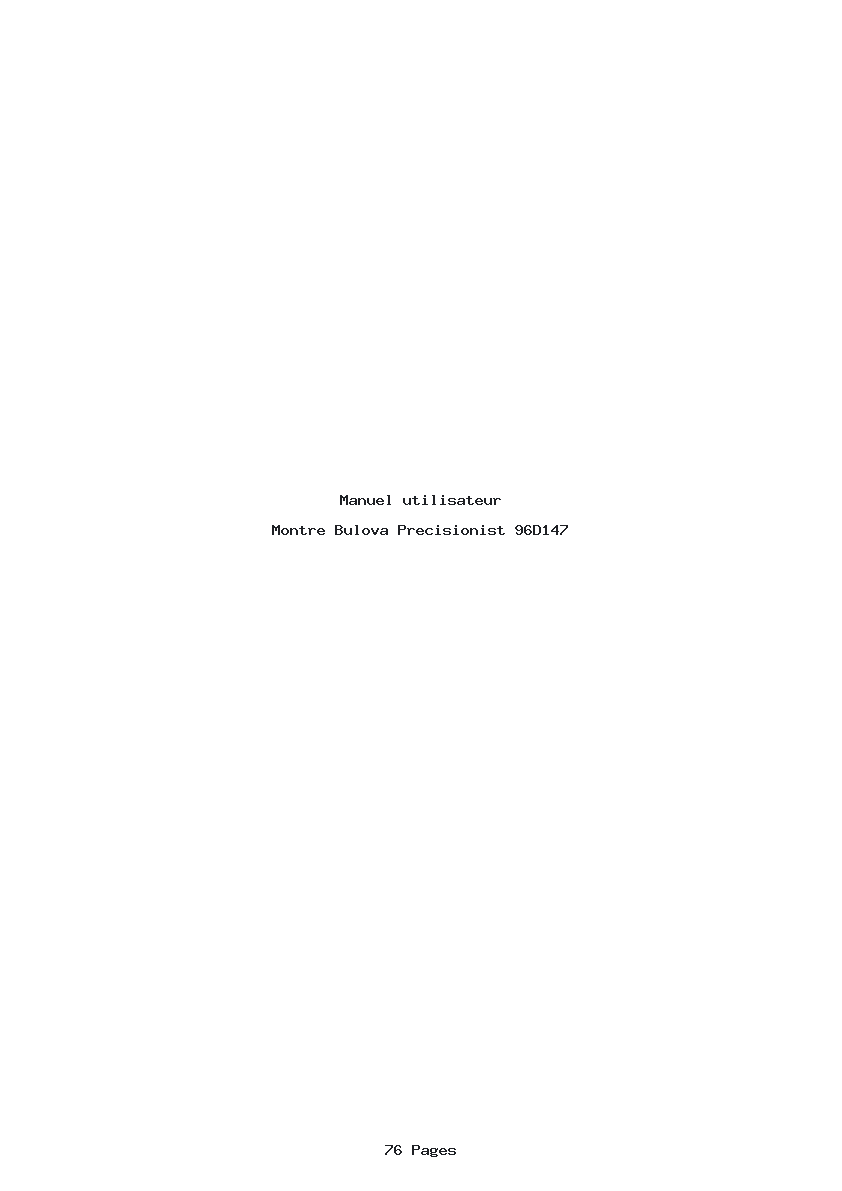 Page 1 de la notice Manuel utilisateur Bulova Precisionist 96D147