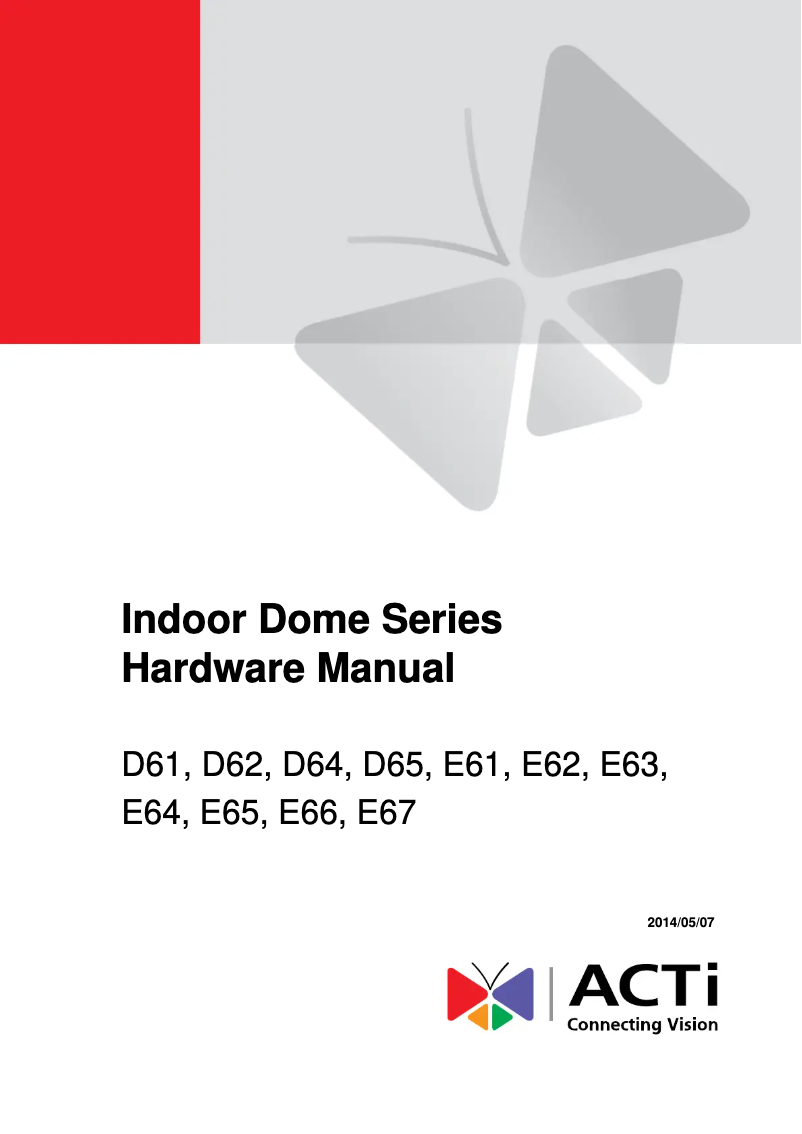 Page 1 de la notice Manuel utilisateur ACTi D61