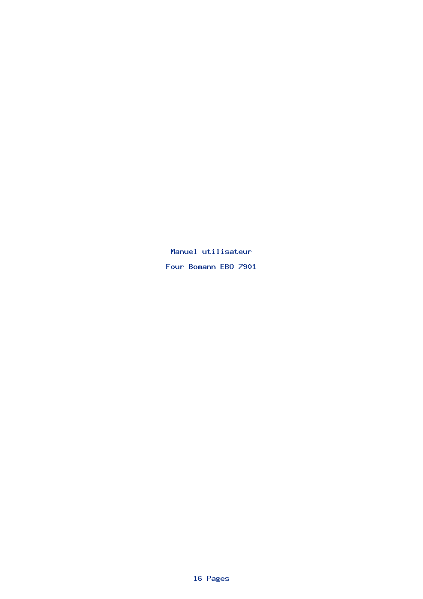 Page 1 de la notice Manuel utilisateur Bomann EBO 7901