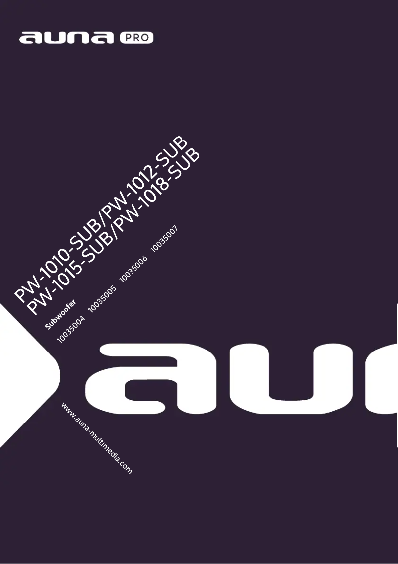 Página 1 del manual Manual de usuario Auna PW-1010-SUB MKII