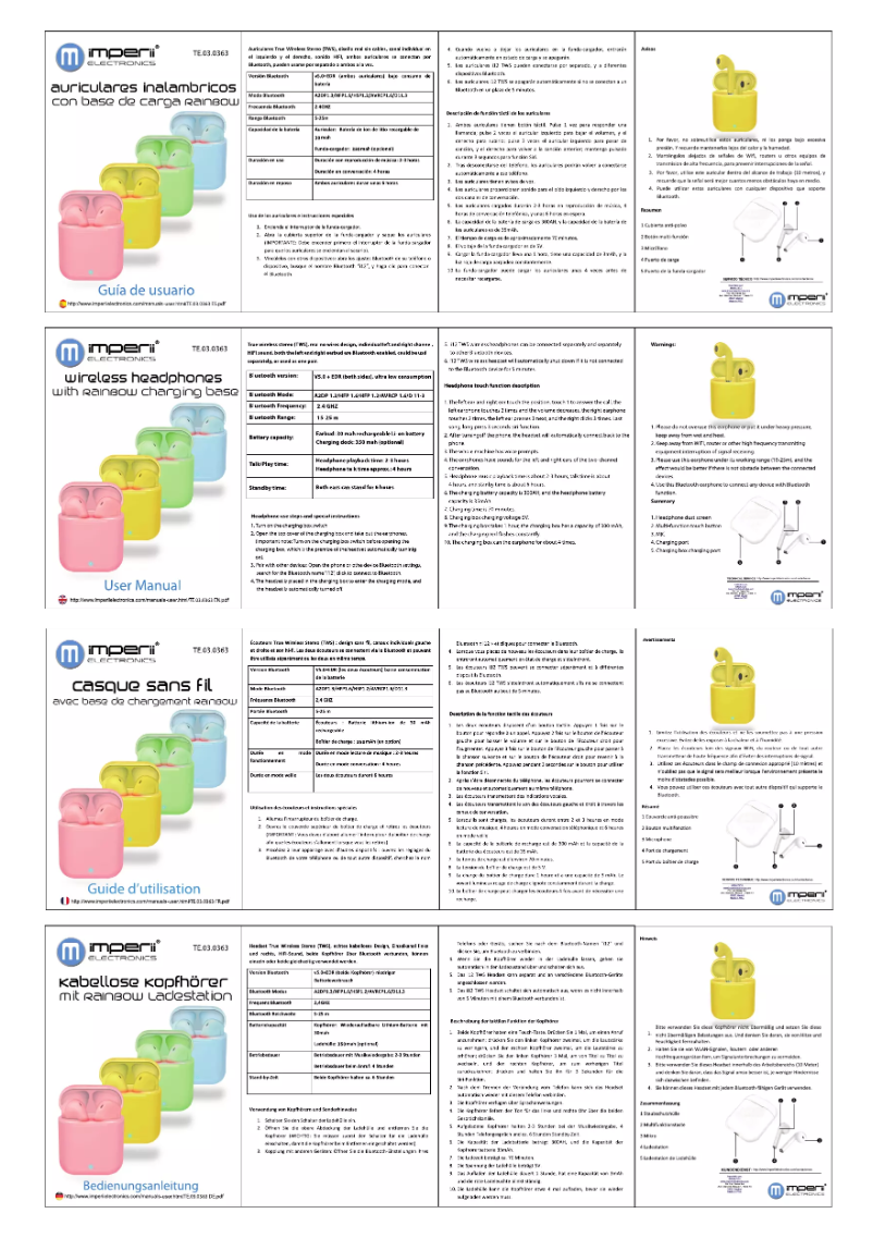 Page 1 de la notice Manuel utilisateur Imperii Electronics TE.03.0363.05