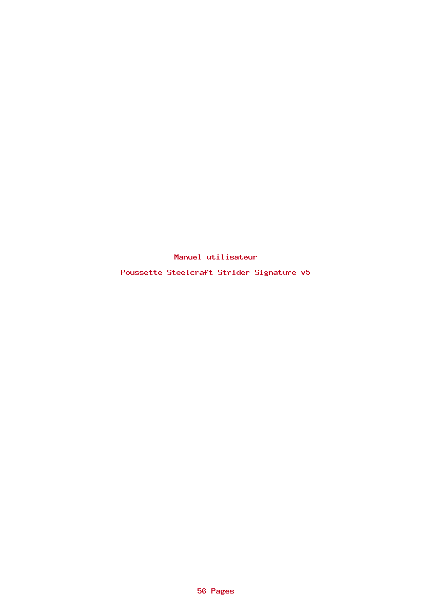 Page 1 de la notice Manuel utilisateur Steelcraft Strider Signature v5