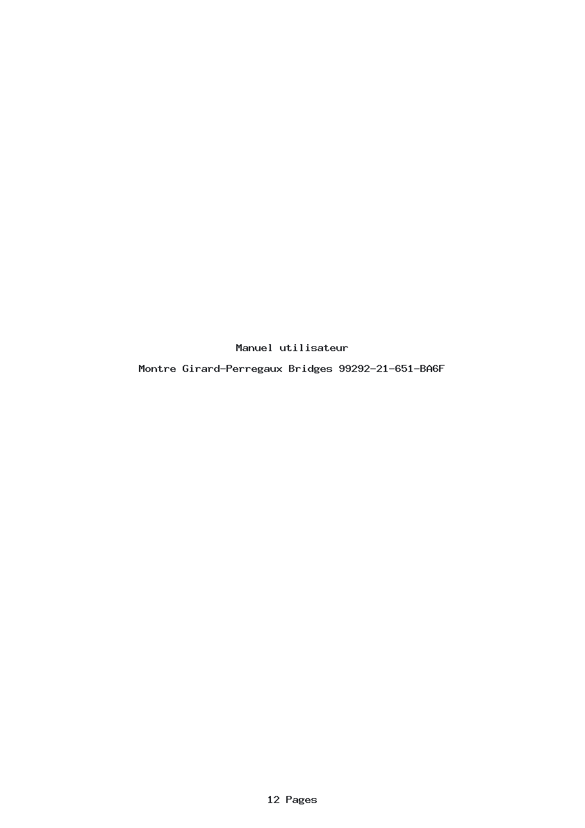 Page 1 de la notice Manuel utilisateur Girard-Perregaux Bridges 99292-21-651-BA6F