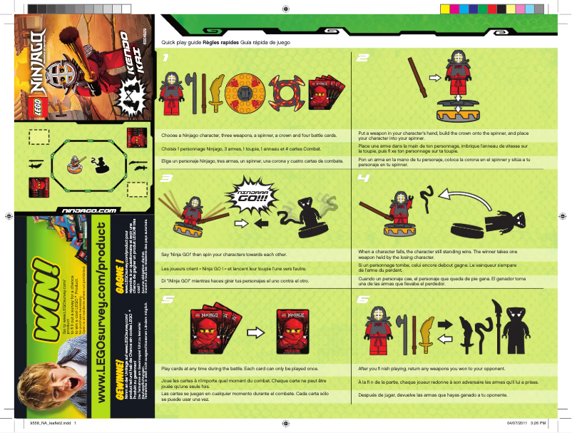 Page 1 de la notice Manuel utilisateur Lego Ninjago 9558