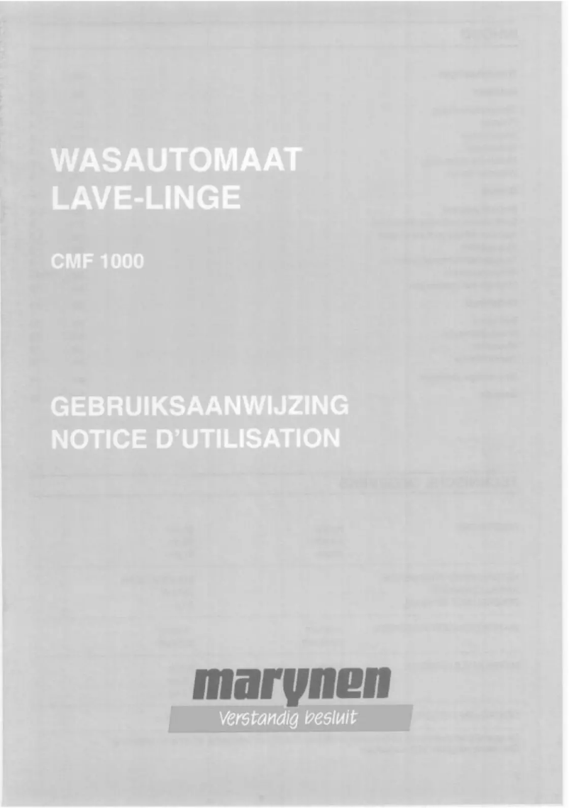 Page 1 de la notice Manuel utilisateur Marynen CMF 1000